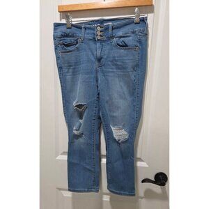 Torrid Womens Crop Jegging Super Soft Distressed Denim Jeans Size 12